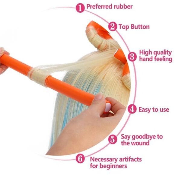 3 in 1 Flexi Foam Curlers Twist Rods with Hair Dryer Bonnet